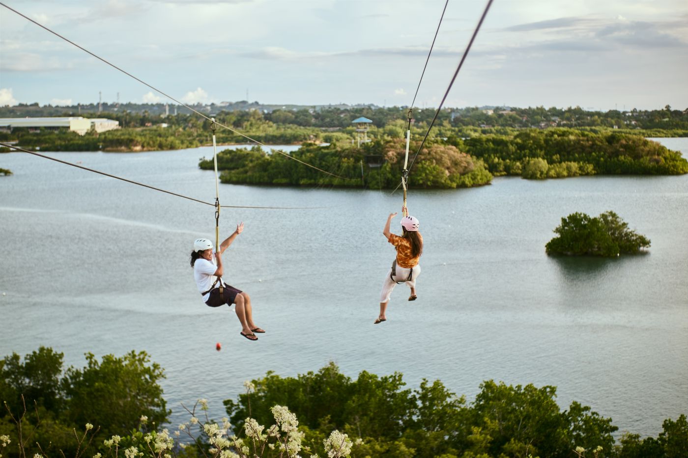 Zipline over water